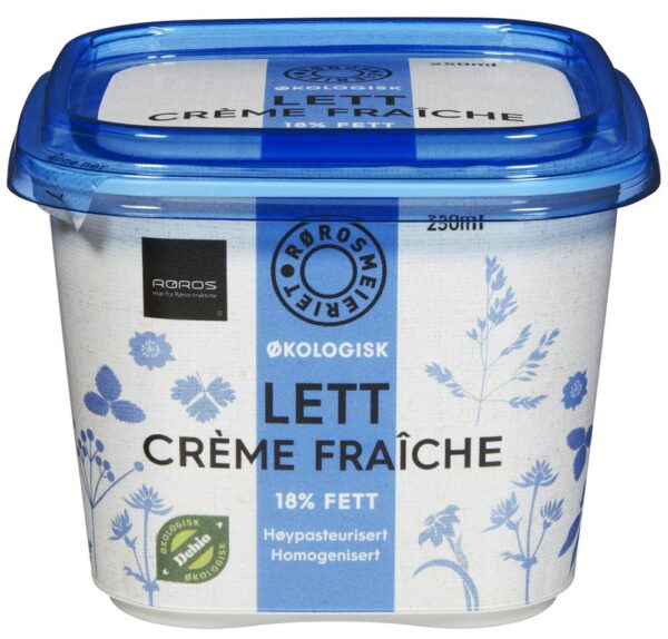 Lett Crème Fraîche økologisk 18% fett, 2,5 dl